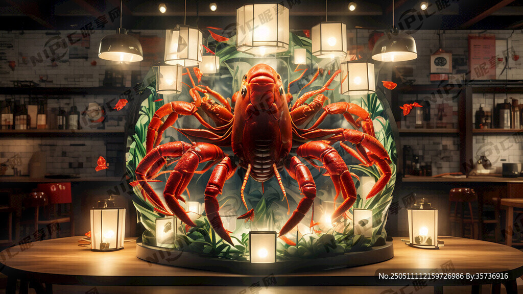 做一幅店内小龙虾灯箱海报