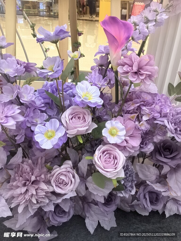 紫色花卉组合装饰摆件