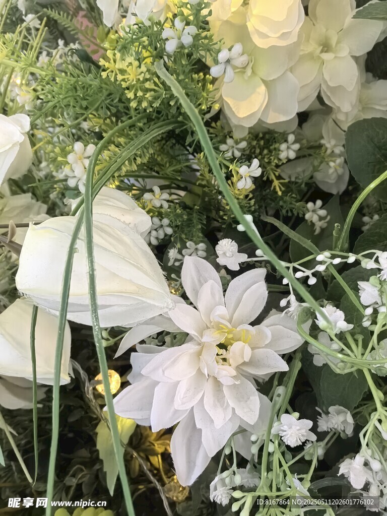 清新淡雅白色花卉组合