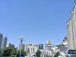 城市街景中的高楼与蓝天