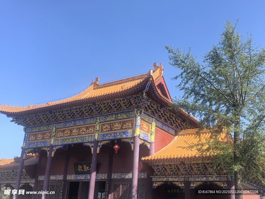 中式古建筑庙宇一角