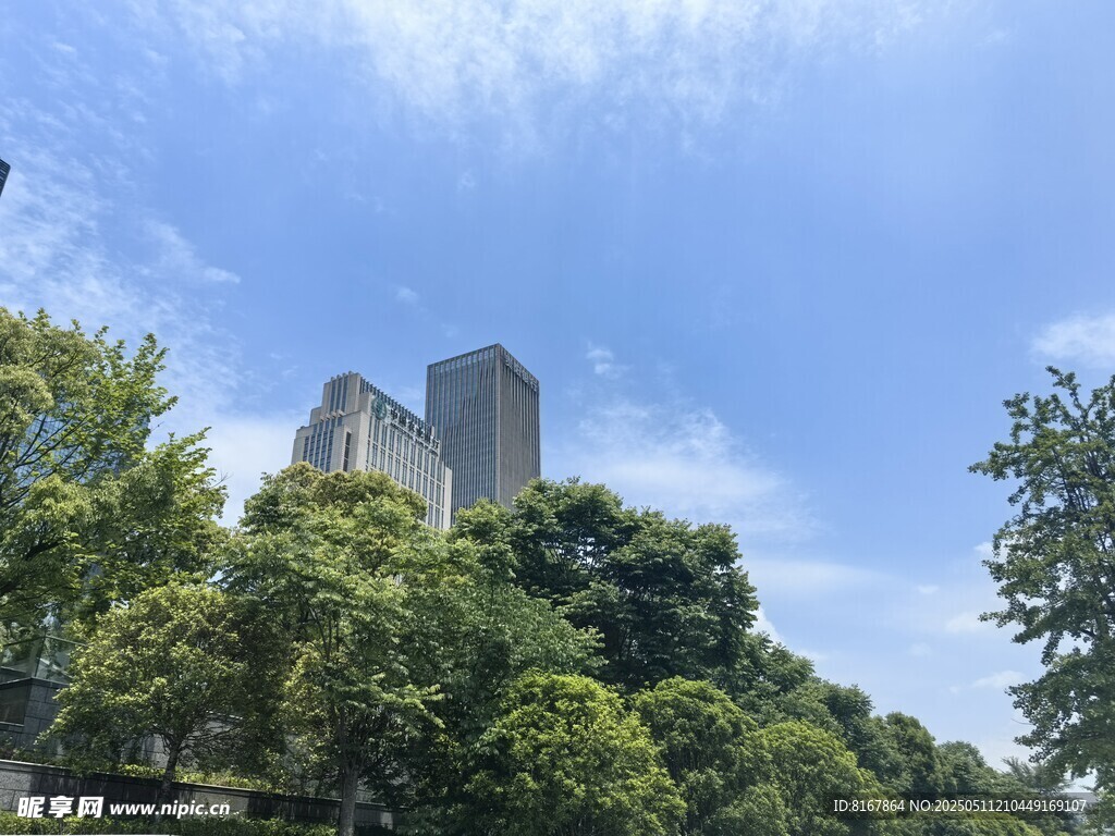 绿树掩映中的古老城堡