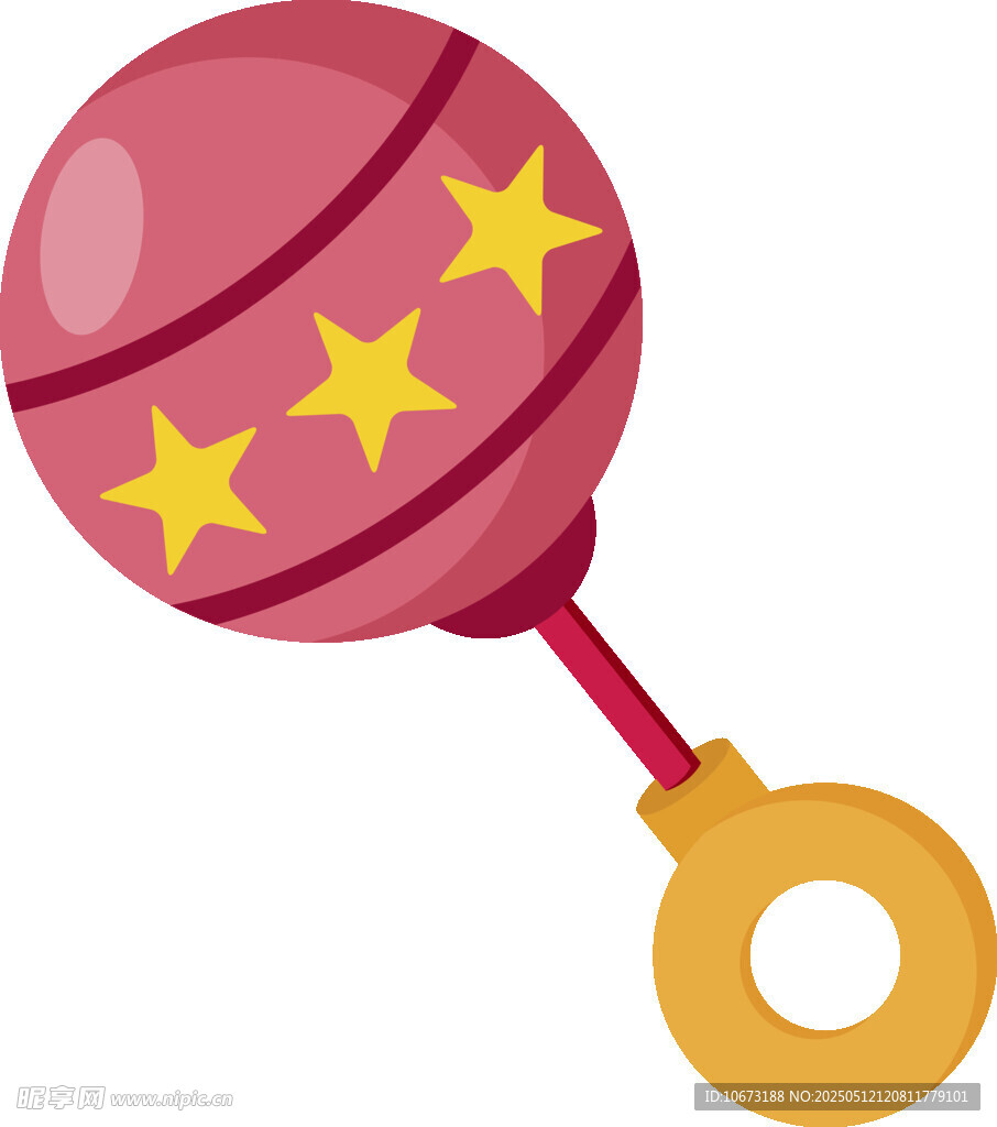 粉色星星图案婴儿摇铃
