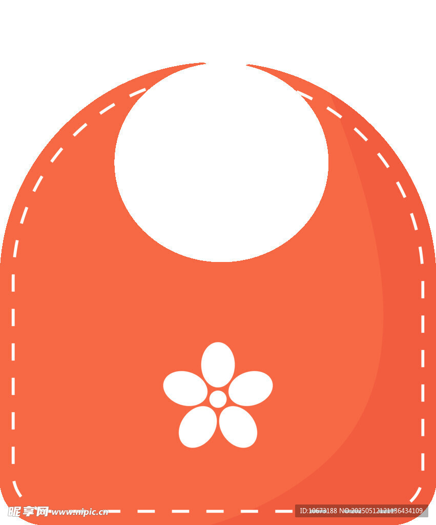 橙色花朵图案婴儿围兜