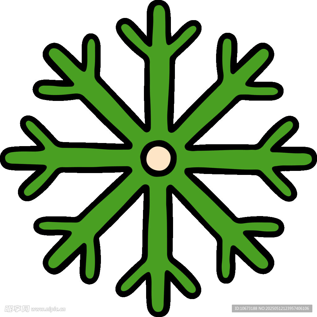 绿色雪花图案