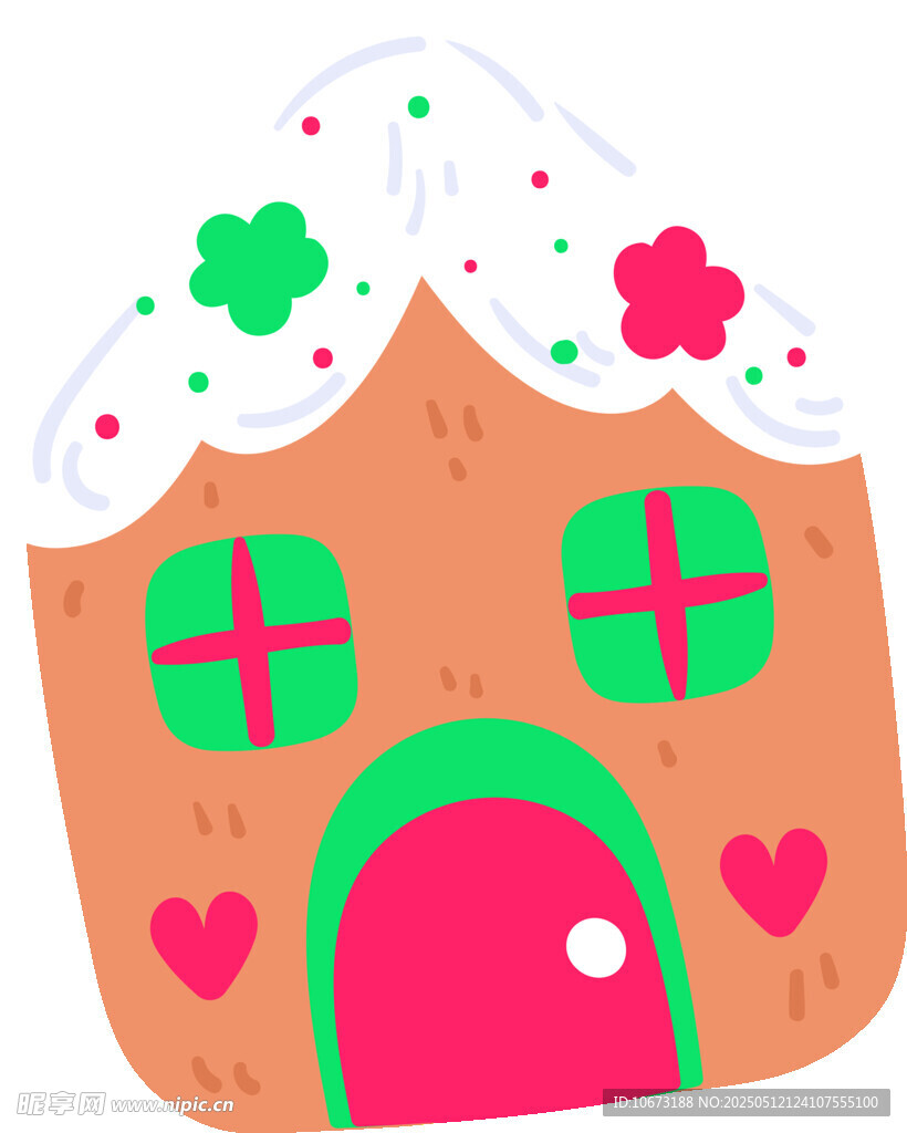 可爱姜饼屋插画