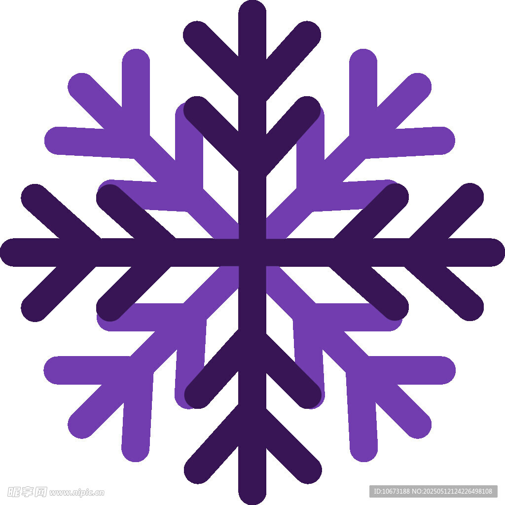 紫色雪花图案设计元素