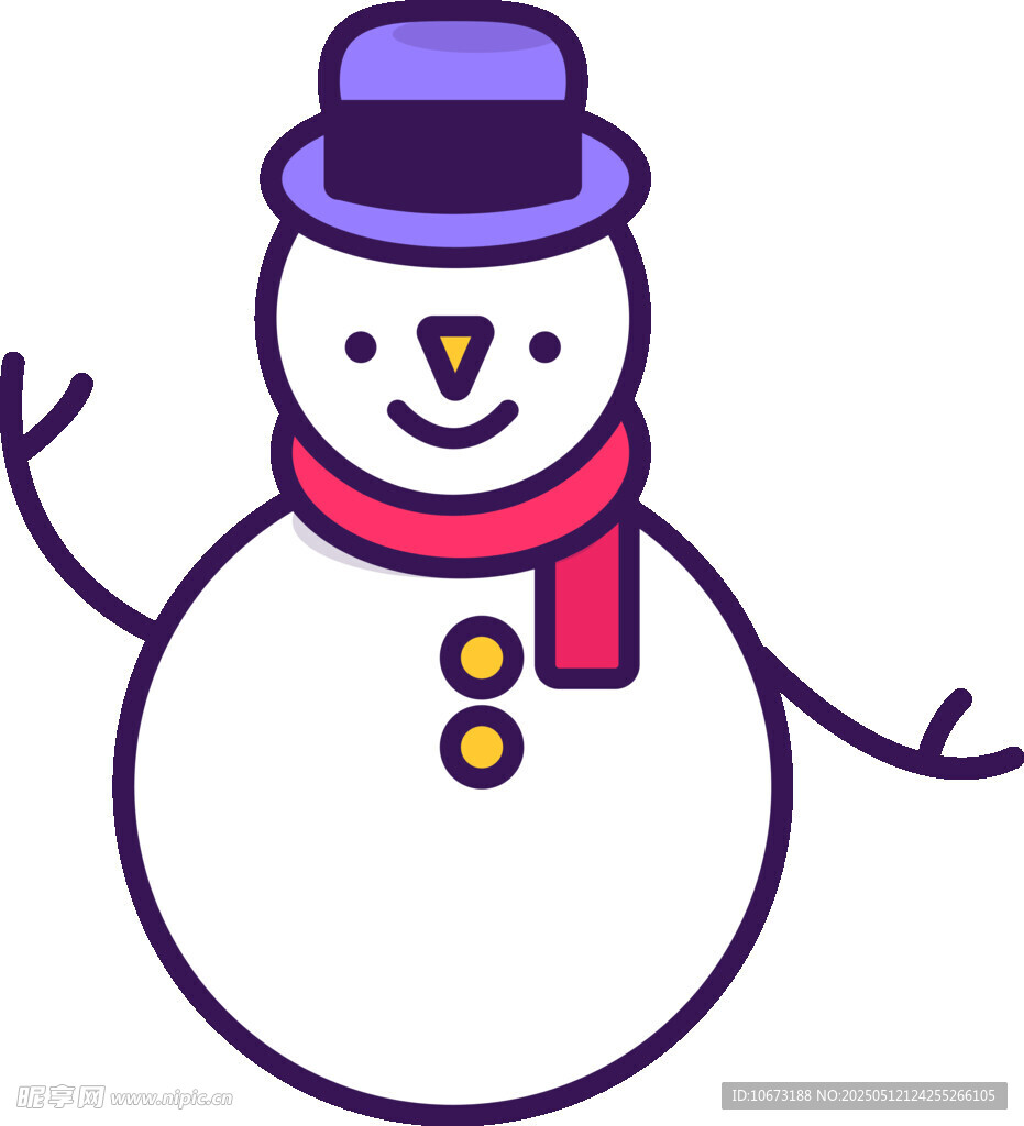 可爱雪人插画形象