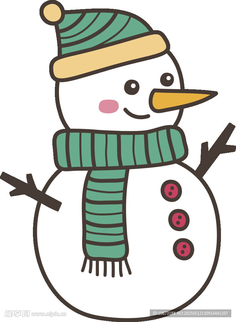 可爱雪人插画