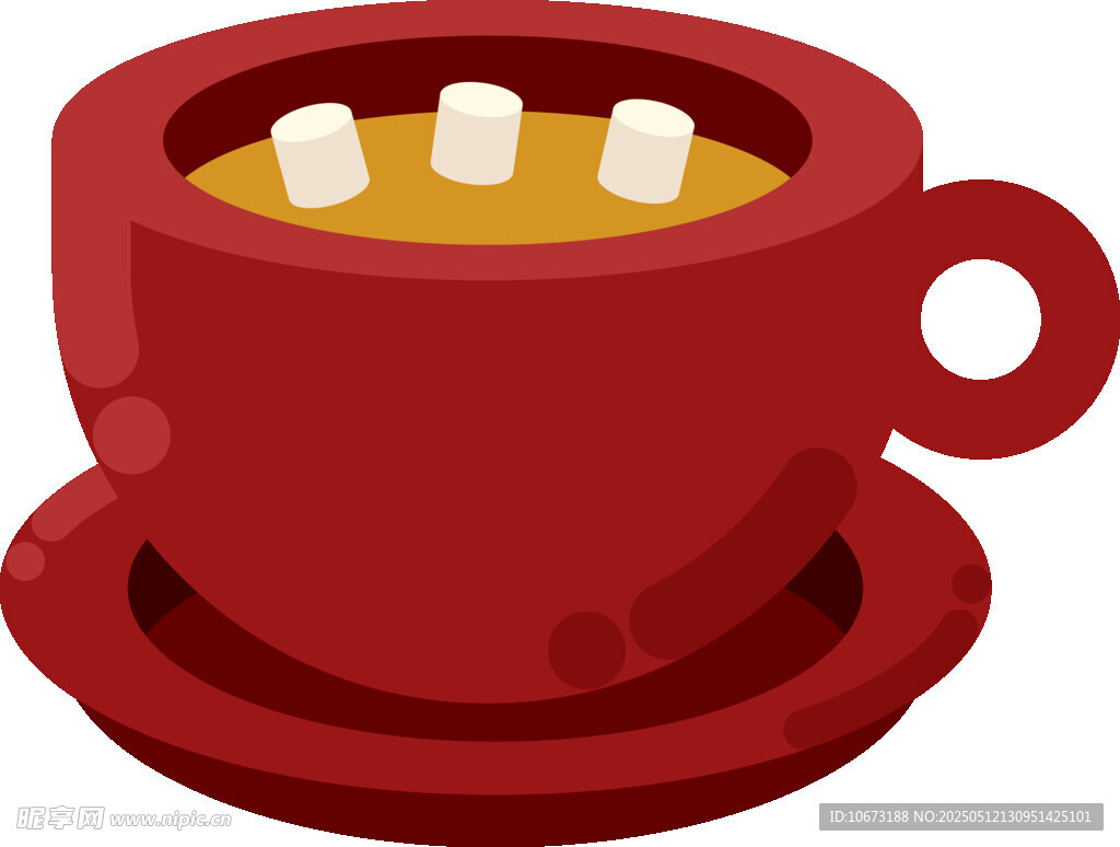 红色茶杯装着带方糖饮品