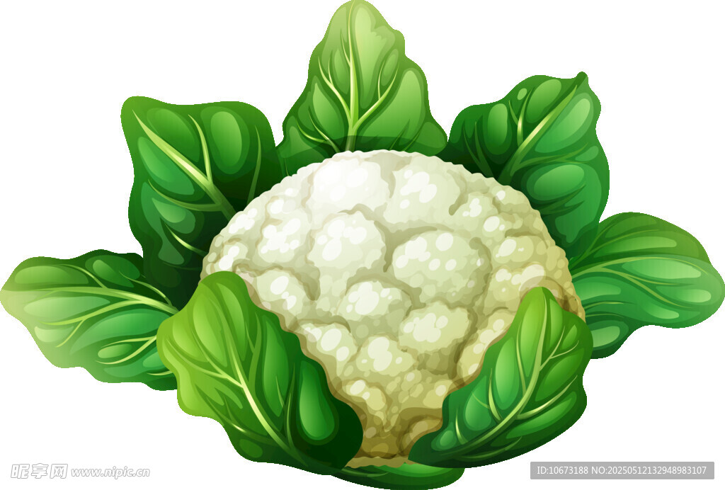 新鲜花椰菜 绿叶簇拥