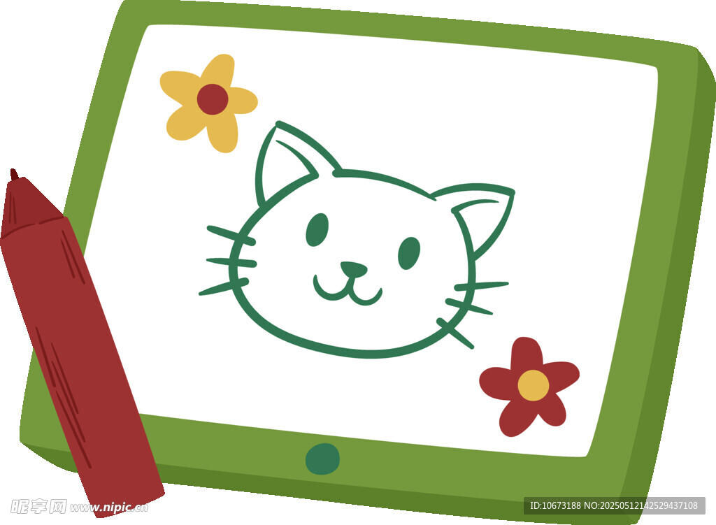 平板上的猫咪绘画图案