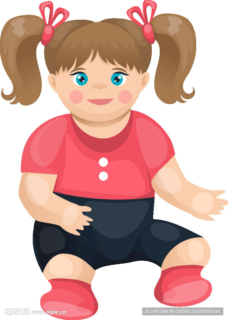 可爱双马尾小女孩形象