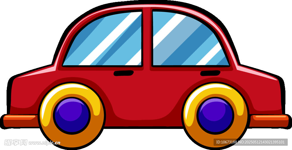 红色卡通小汽车