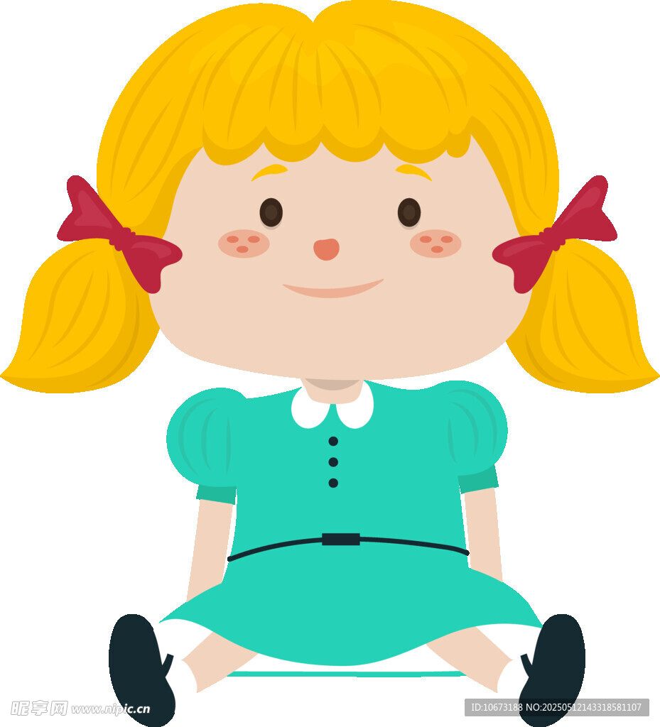 扎双马尾的可爱小女孩