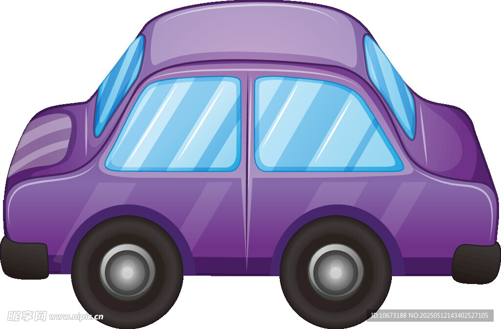 紫色卡通小轿车
