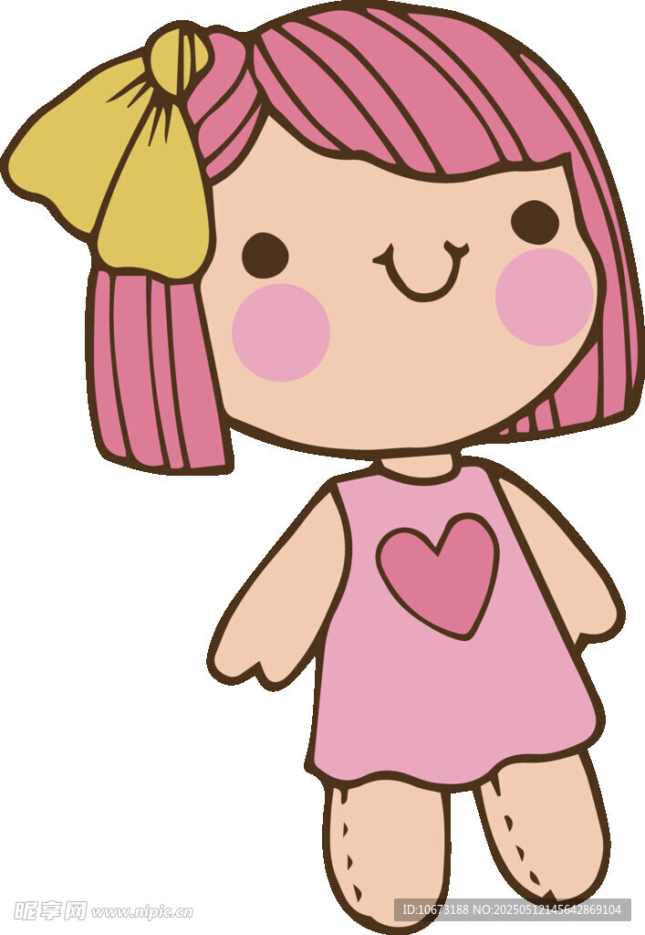 粉色系可爱卡通小女孩
