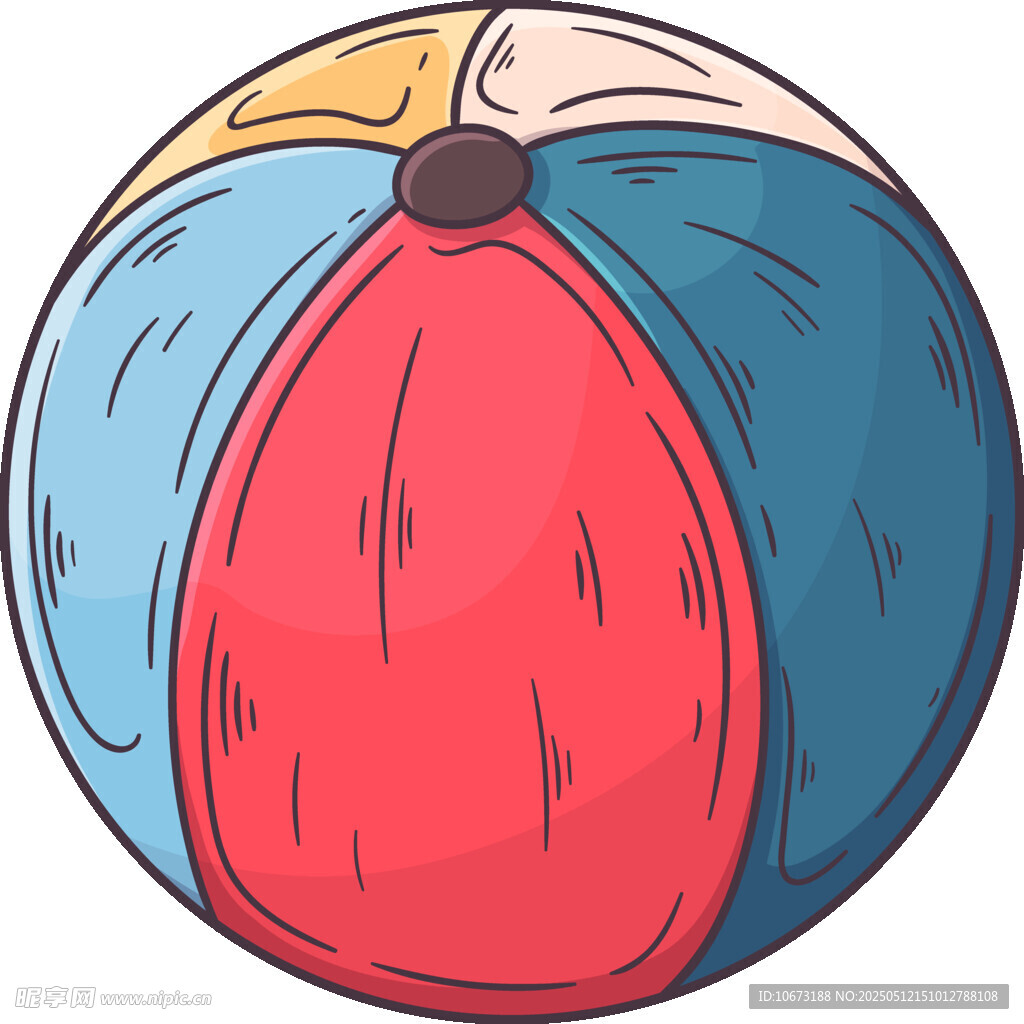 彩色沙滩球插画