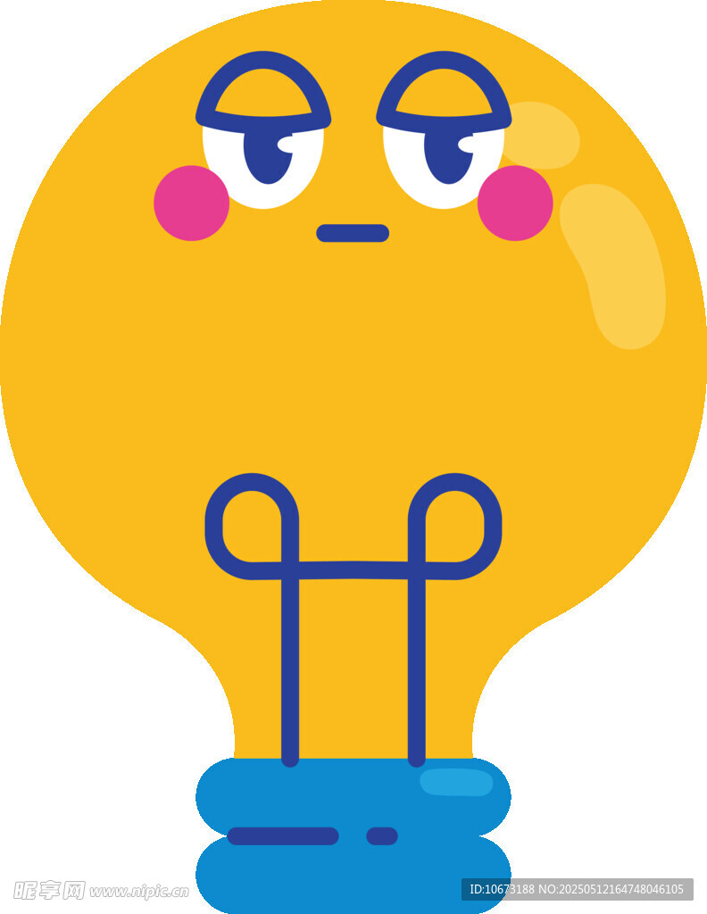 可爱表情的卡通灯泡形象