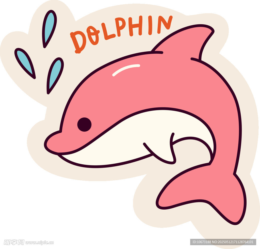 可爱卡通海豚插画