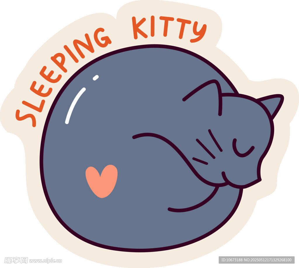 熟睡的猫咪贴纸