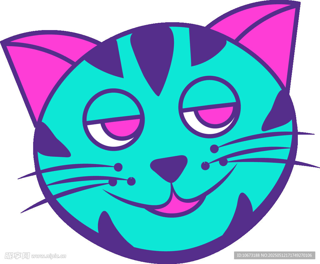 俏皮蓝紫猫咪头像