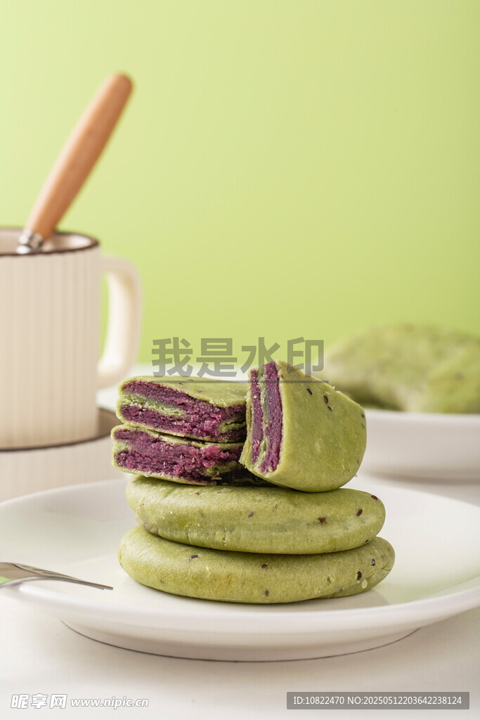 奇亚籽抹茶紫薯芋泥饼