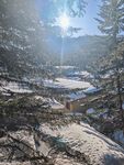 冬日山林雪景阳光洒落