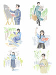 多样职业人物插画展示
