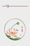 中式荷花图装饰画