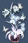 玉兰花立体浮雕玄关