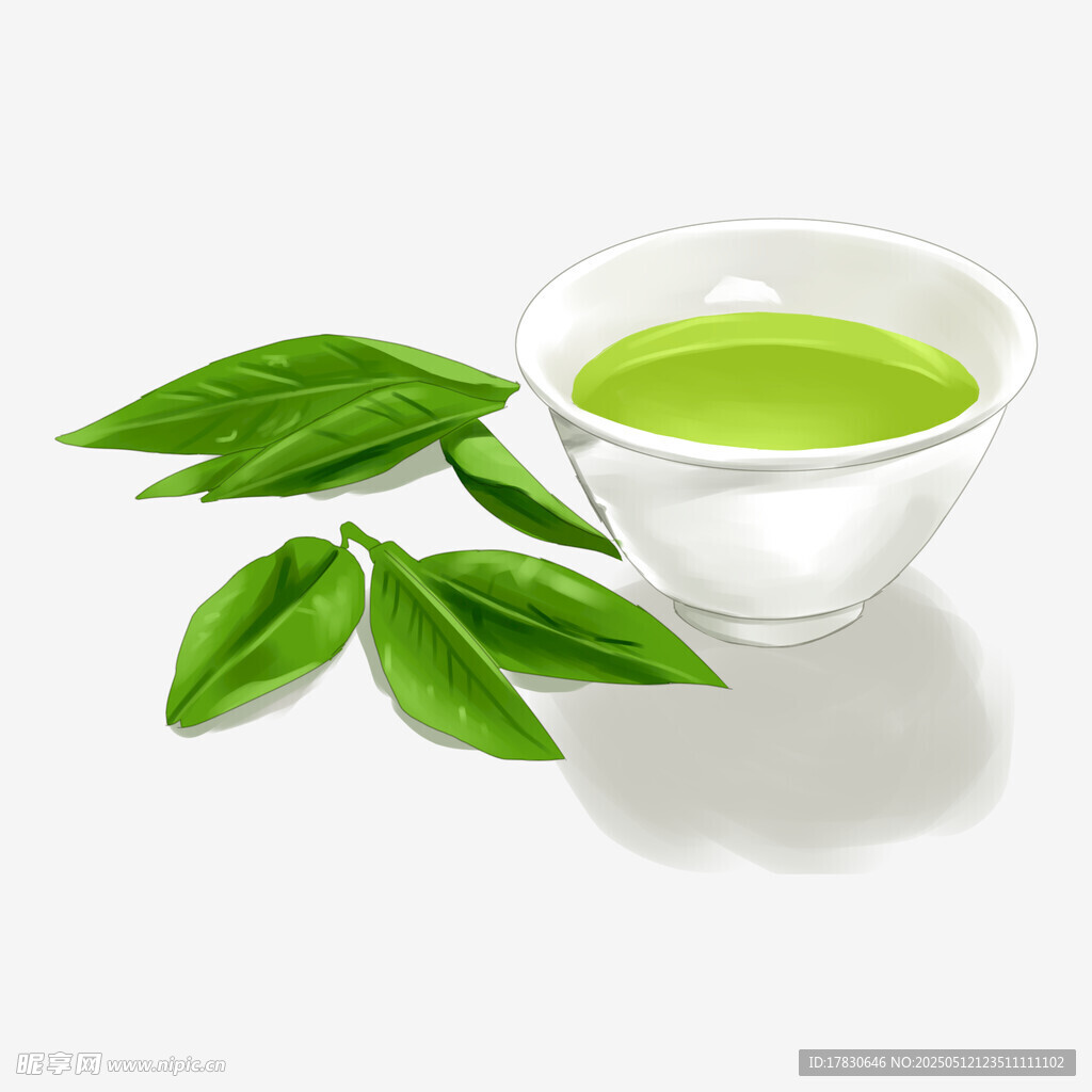 绿茶与鲜叶的清新组合