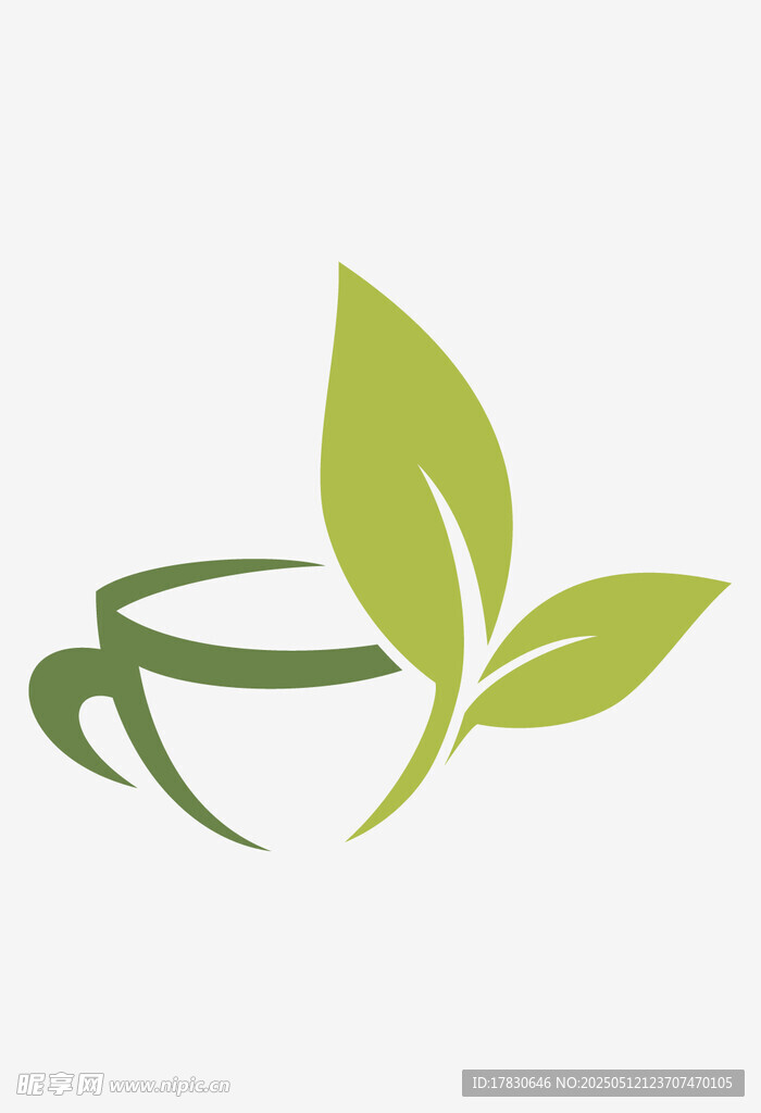 绿叶茶杯标志设计