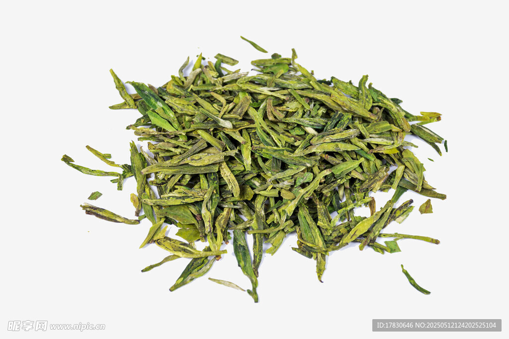新鲜嫩绿的茶叶