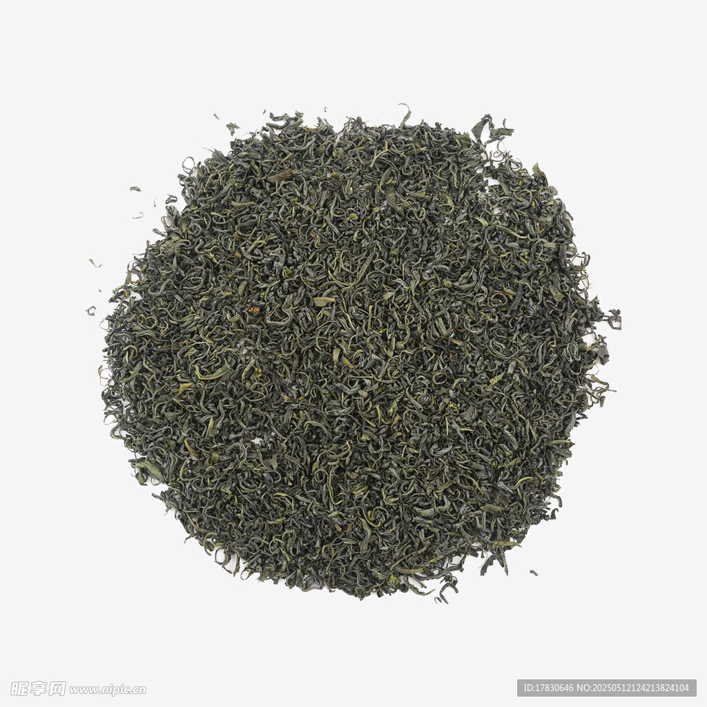 一堆散装绿茶叶