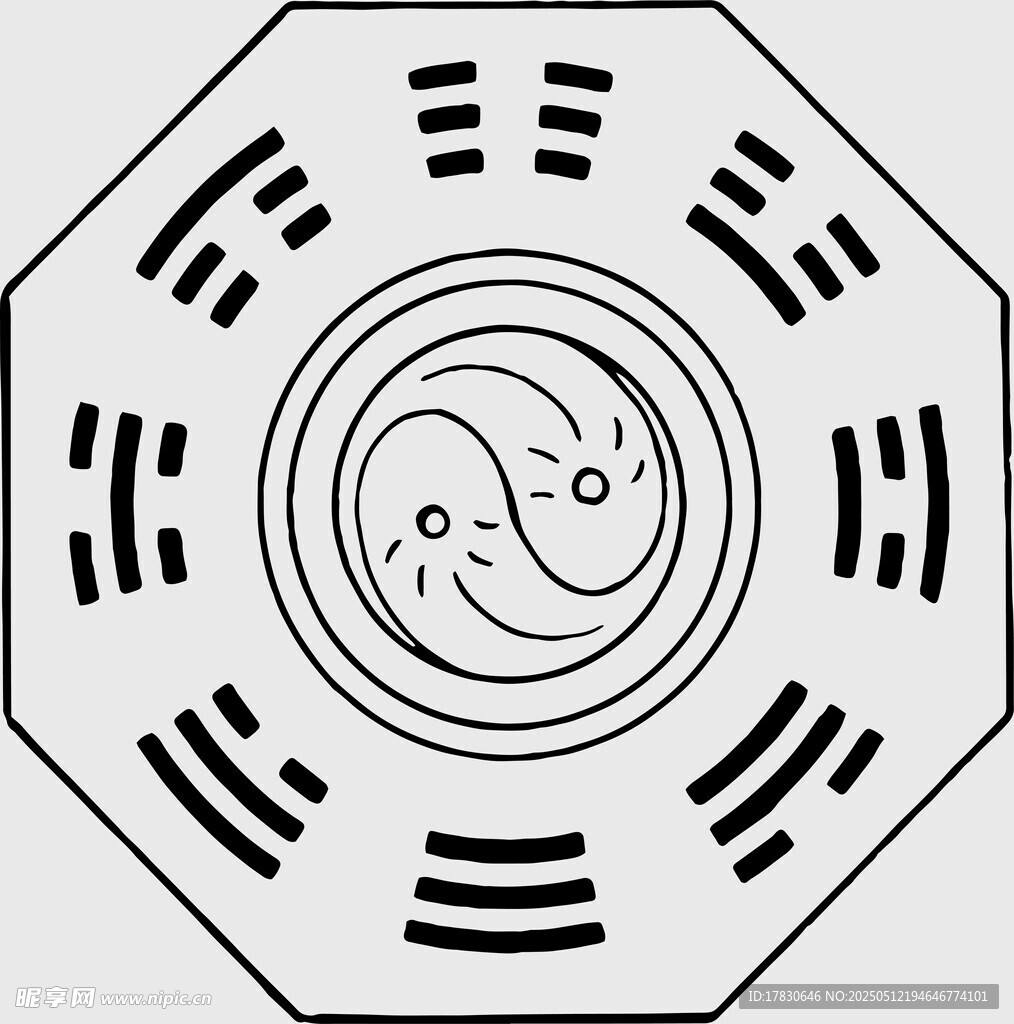 八卦太极图图案设计元素
