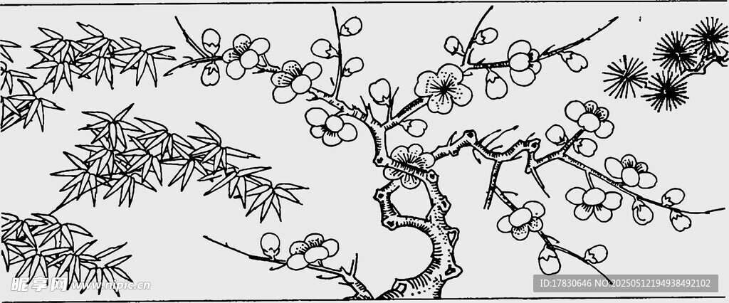 水墨写意松树图