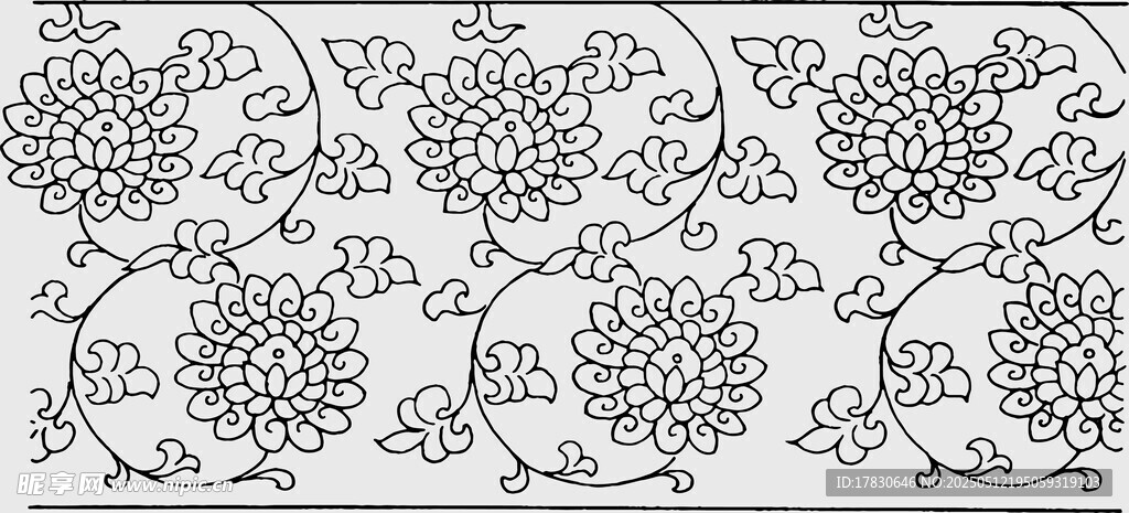 花卉藤蔓图案装饰纹样