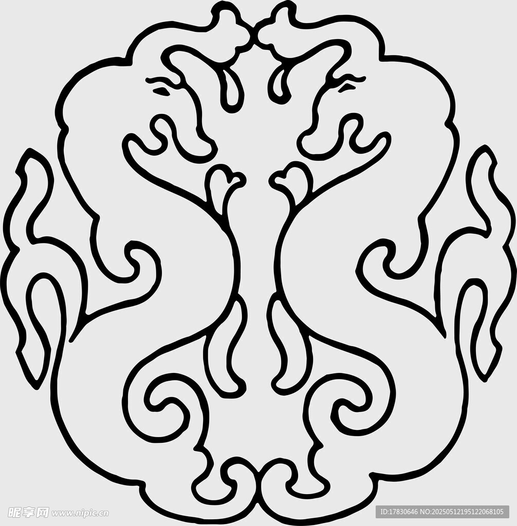 传统双龙纹图案