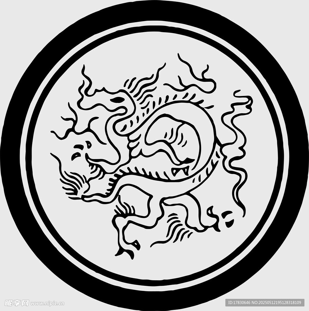 圆形龙纹图案