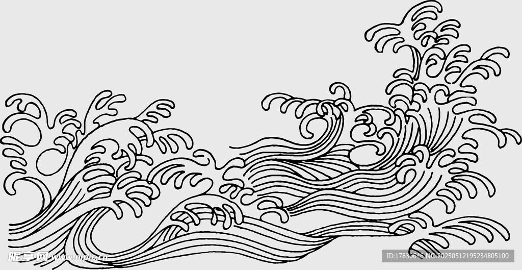 传统海浪纹图案设计