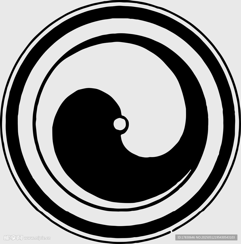 黑白太极图案