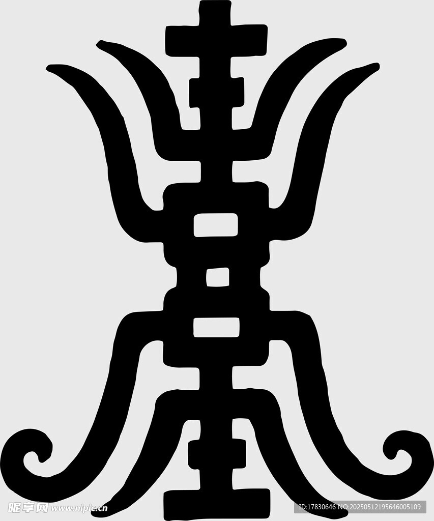 古典中式对称图腾纹饰
