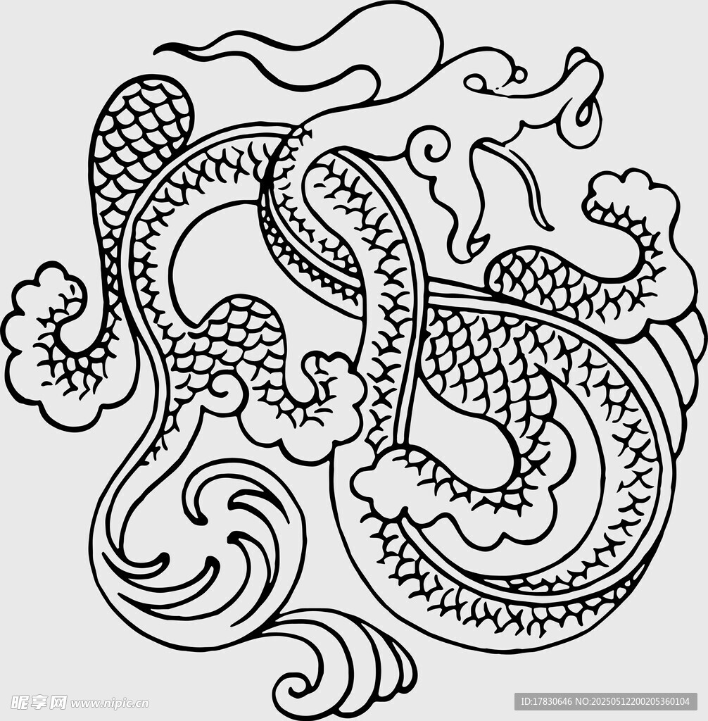 传统中式龙纹图案设计