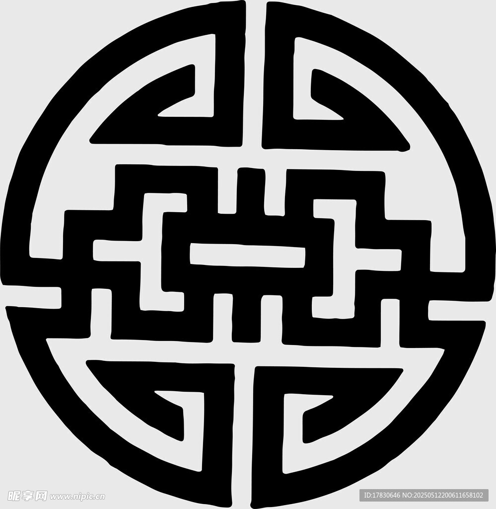 传统中式圆形几何图案