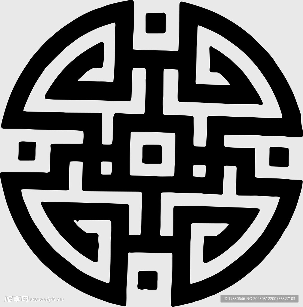 中式传统圆形几何图案