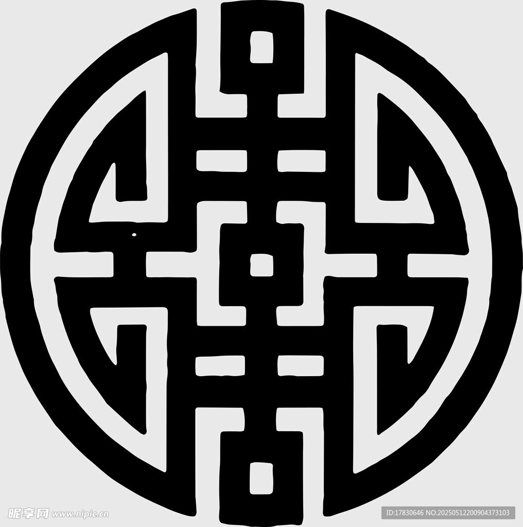 传统中式圆形几何图案