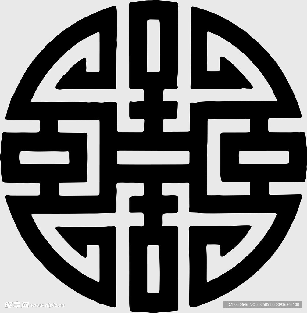 中式圆形几何图案纹饰