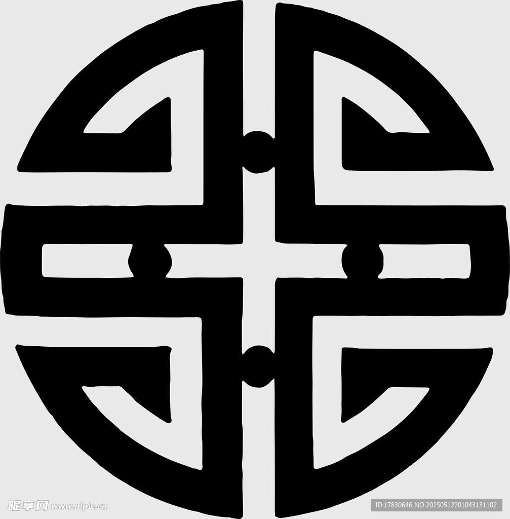 中式传统圆形几何图案