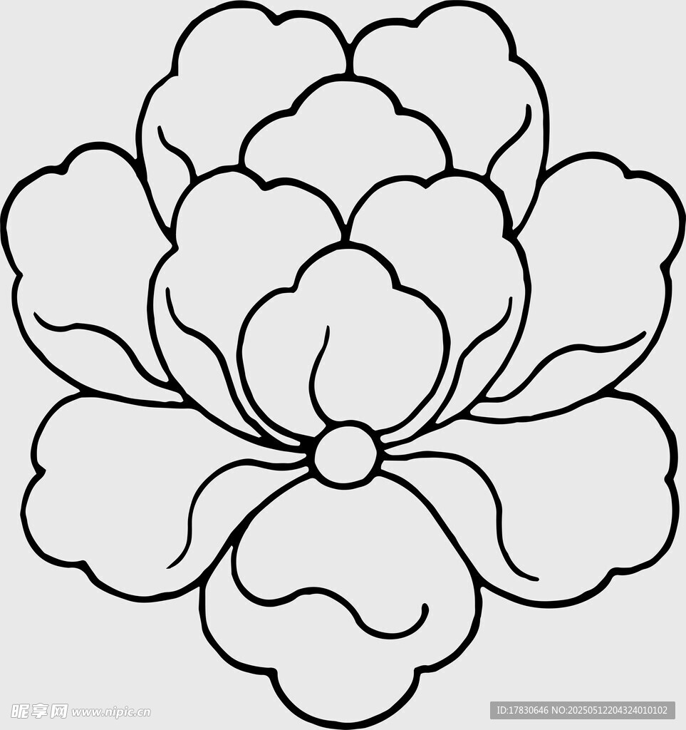 简约线条勾勒的花卉图案